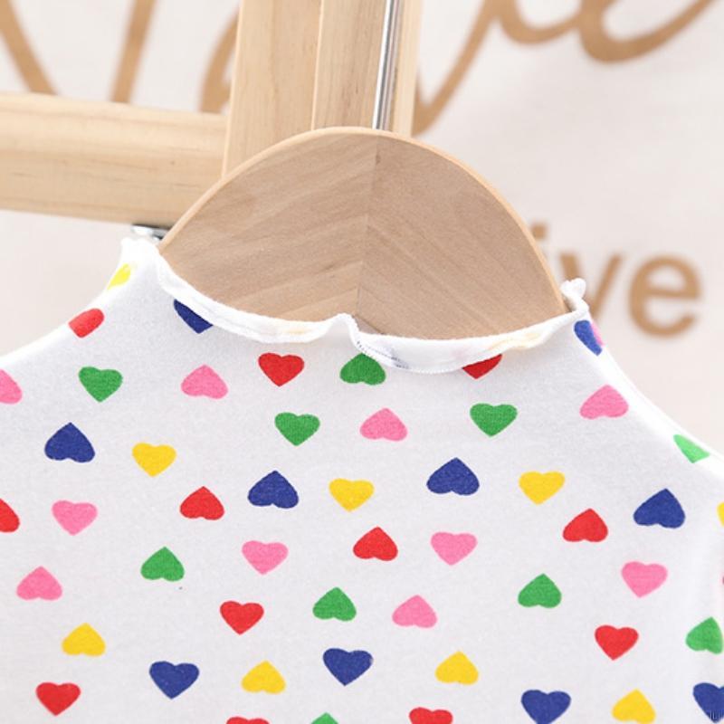 Áo Cotton Dài Tay In Họa Tiết Trái Tim Nhiều Màu Cho Bé Gái