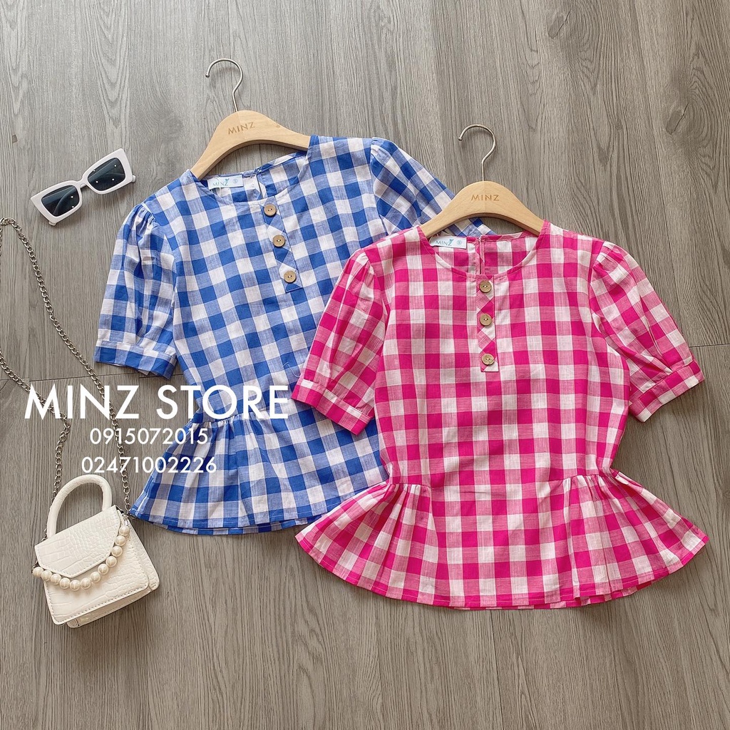 Áo peplum 3 khuy gỗ
