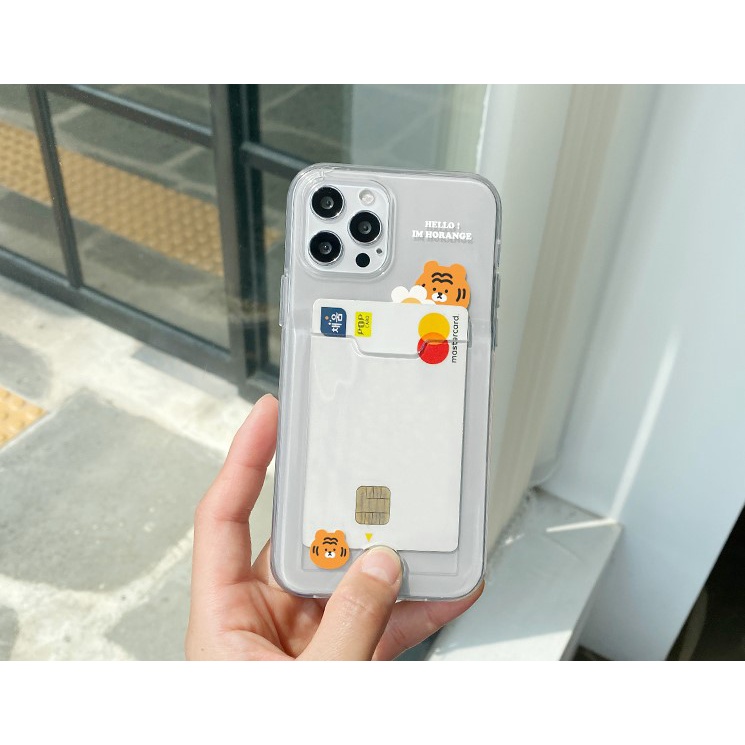 Ốp điện thoại trong suốt có ngăn đựng thẻ cho