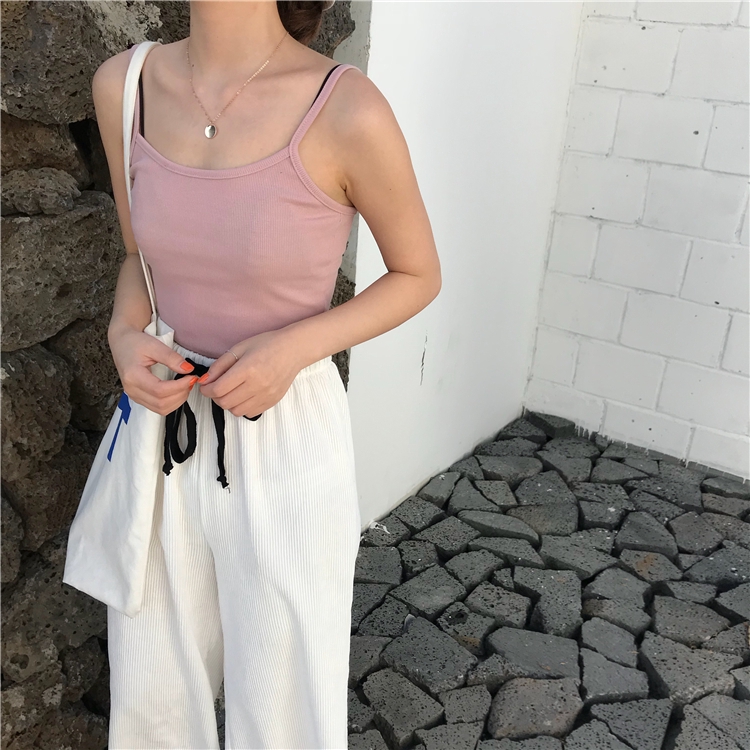 Áo hai dây màu trơn sành điệu dành cho nữ 22991