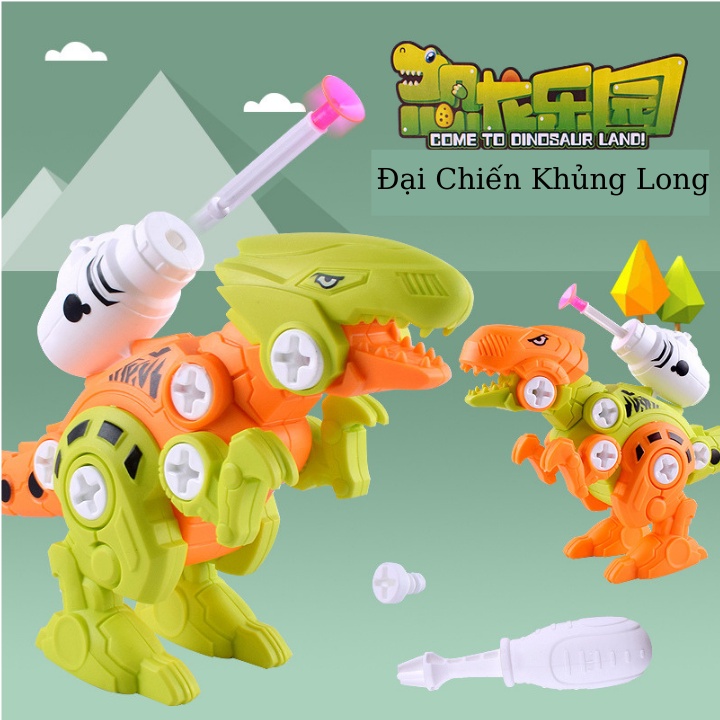 (GIẢM 10% TOÀN SHOP cho đơn từ 99k)-Đồ chơi mô hình khủng long chiến đấu bắn súng lắp ghép, đồ chơi lắp ghép thông minh