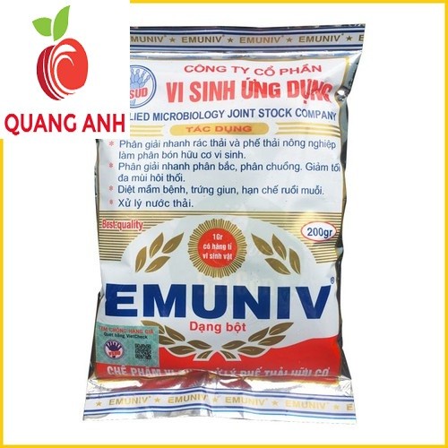 [FreeShip] Combo 3 Gói Chế Phẩm Vi Sinh Xử Lý Phế Thải Hữu Cơ EMUNIV - Gói 200gr