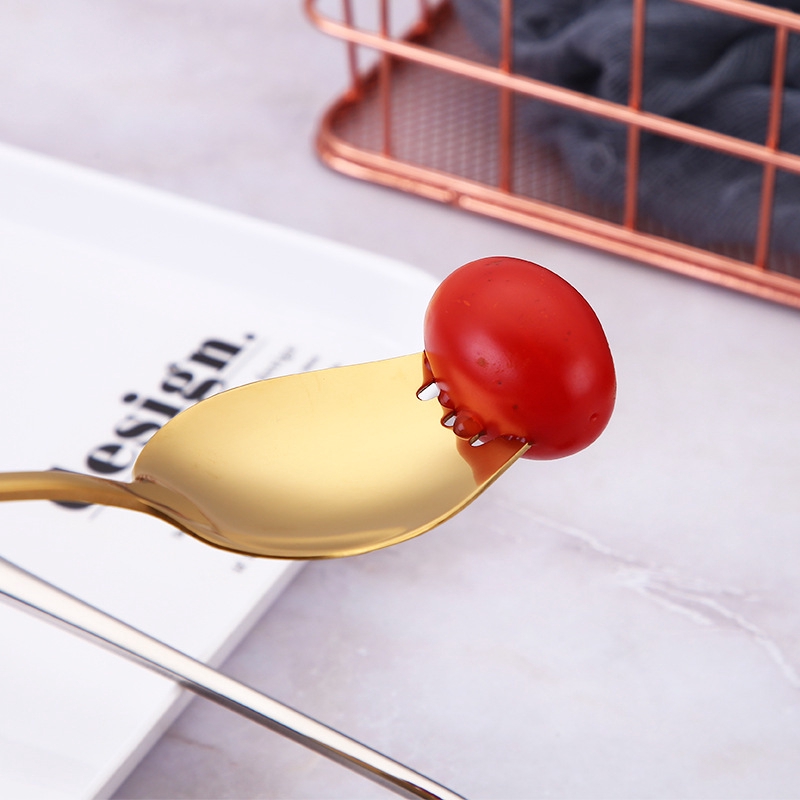 Muỗng tích hợp nĩa ăn bằng thép không gỉ đầy màu sắc tiện dụng cho nhà bếp