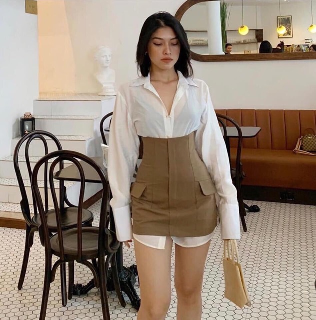 ⚡️BAN SI⚡️Chân váy cạp cao kaki da 2 màu ❤️[CHAN VAY CAP CAO]❤️[CHAN VAY DEP]❤️[CHAN VAY CO TUI]❤️[]❤️ | BigBuy360 - bigbuy360.vn