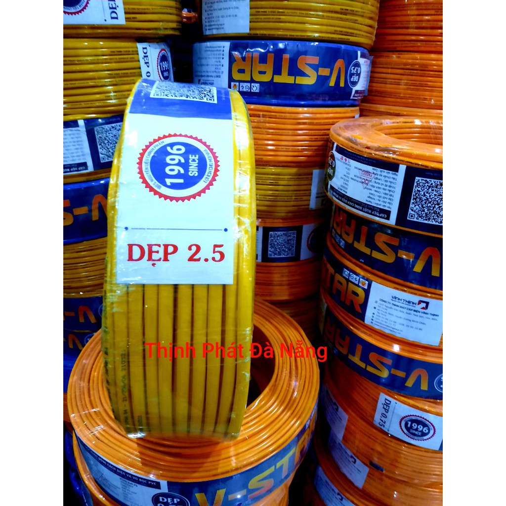 10M -100M dây điện đôi 2x2.5 Vĩnh Thịnh lõi đồng 100% + băng keo điện