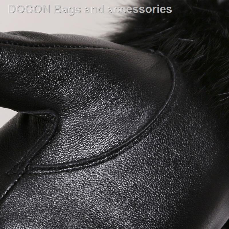 Còn hàng găng tay da cừu phối nhung lông thỏ dày ấm áp thời trang mùa đông cho nữ