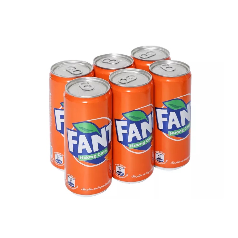 Lốc 6 Lon Nước Giải Khát Có Gas Fanta Cam Lon 320ml