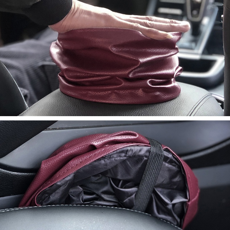 Thùng Rác Mini Bằng Da Đa Năng Có Thể Gấp Gọn Tiện Dụng Cho Xe Hơi