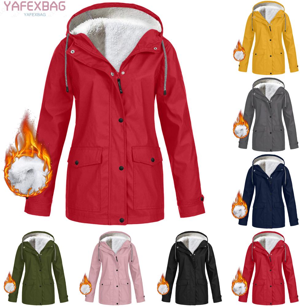 Coat Womens Fashion Winter Warm Fleece Lined Coat Jacket Windproof Outwear Women Waterproof Raincoat 1pcs New Hot