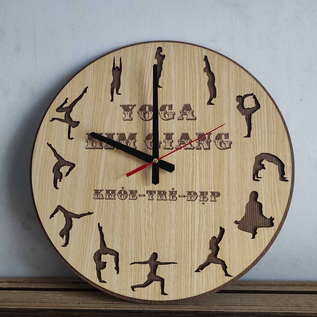 Đồng Hồ Yoga Treo Tường Cực Đẹp Giá rẻ 2 lớp gỗ Góc Nhà Gỗ