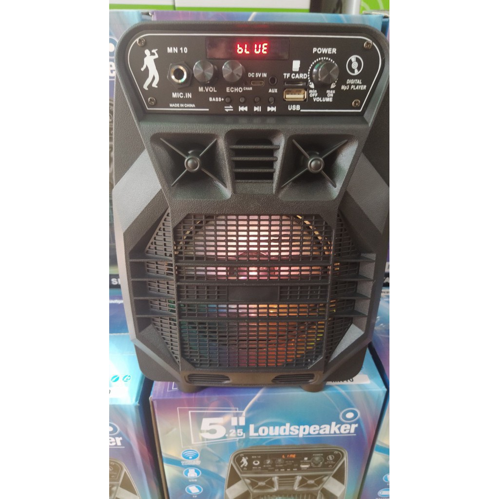 Loa Bluetooth Karaoke Công Suất Cực Lớn, Loa Xach Tay Mini MN-10 Âm thanh chuẩn có chỉnh echo,âm lượng trên loa kèm Mic