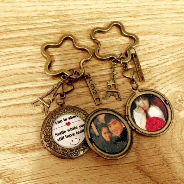 Móc khóa locket tròn in hình