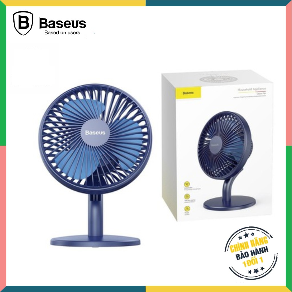 Quạt mini để bàn Baseus Ocean Fan (2000mAh, 3 mức tốc độ - Mini USB Rechargeable Air Cooling Fan Clip Desk Fan)