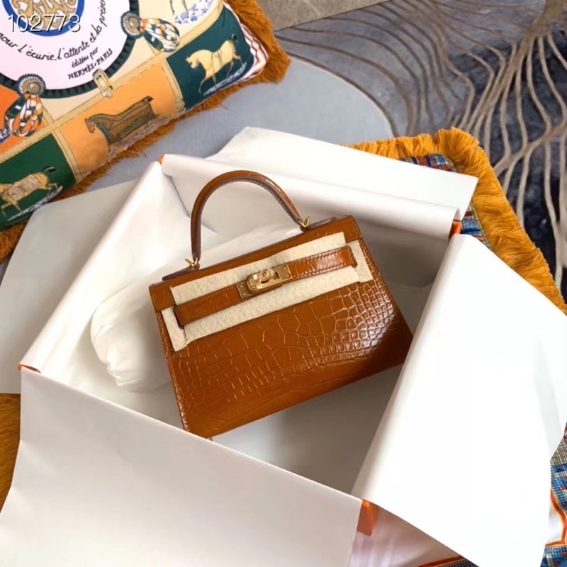 TÚI XÁCH MINI KELLY VÂN NỔI KHOÁ VÀNG BẢN CAO CẤP