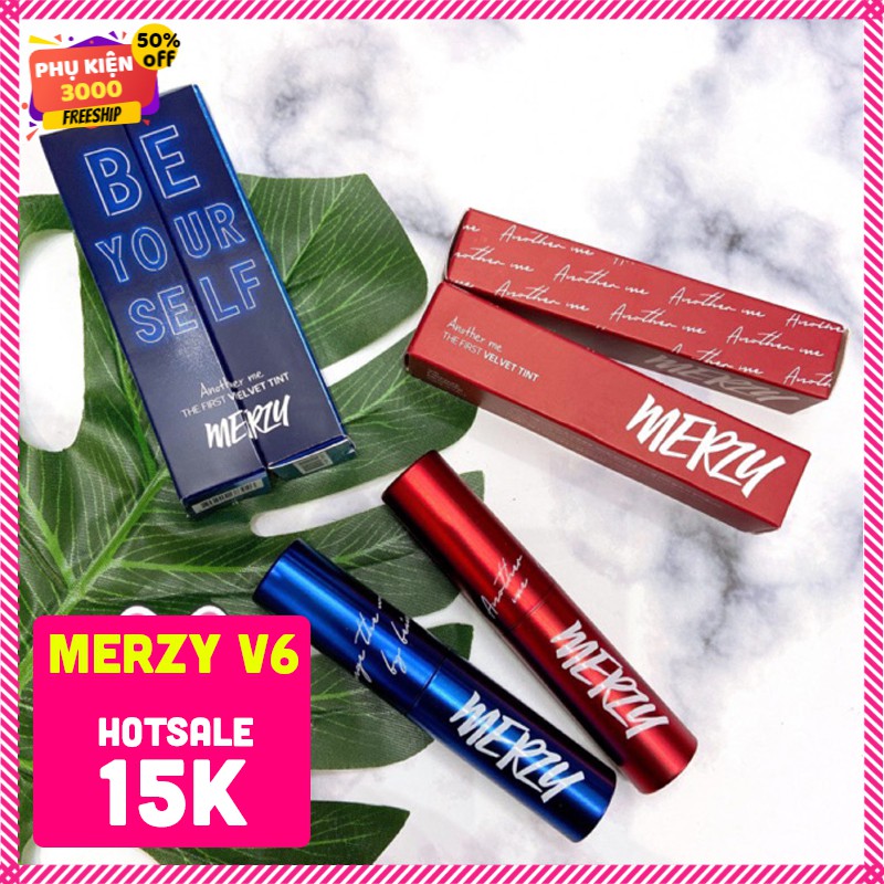 Son Merzy v6 vỏ đỏ, vỏ xanh, merzy the first velvet tint phiên bản mới bảng màu đỏ cam, cam đất siêu lì ăn không trôi