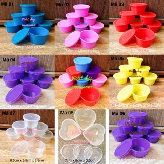10 hũ nhựa đựng slime - bánh flan nhiều màu
