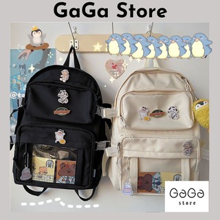 Balo ulzzang hàn quốc, balo vải đi học trong suốt dưới.