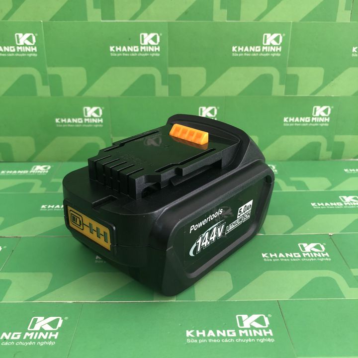 Vỏ mạch pin Dewalt 4S 14.4V Led, vỏ trượt 2 hàng - 8 cell và nhận sạc zin, đầy tự ngắt