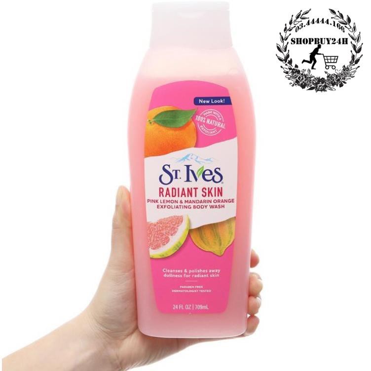 HCM -  Sữa tắm làm sáng da Hương Cam Chanh St. Ives Even & Bright body wash 709ml