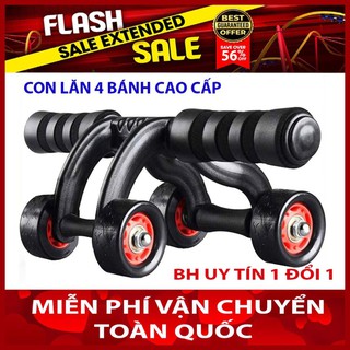 Con Lăn Tập Bụng 4 bánh ⚡ Tặng Kèm Thảm ⚡ Dụng cụ tập thể dục tại nhà giúp tăng cơ làm săn chắc cơ thể cho nam nữ