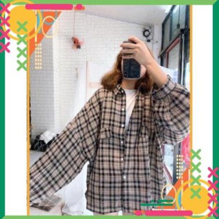 [Free Vận Chuyển] ÁO SƠ MI KẺ CARO ULZZANG / ÁO SƠ MI CARO FORM RỘNG OVERSIZE HOT AJ