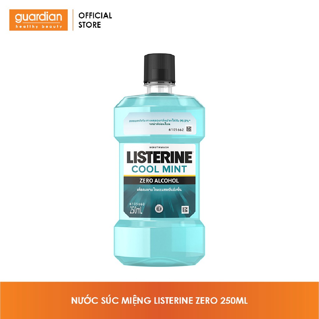 Nước súc miệng Listerine Cool Mint Zero Alcohol không cay chai 250ml