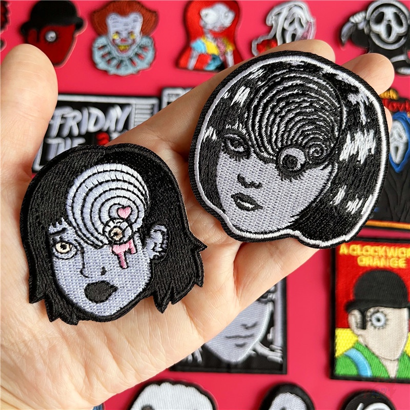 ☸ Sticker Ủi Thêu Hình Phim Kinh Dị Tomie / Joker / Scream / Jack Skellington ☸ 1 Miếng Dán Ủi Quần Áo Hình Quạt