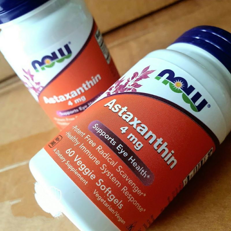 [ Date 8/2024] Viên giúp sức đề kháng, chống lão hoá Now Astaxanthin 4mg của Mỹ