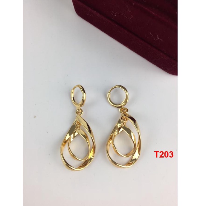 Bông Tai Nữ Dáng Dài Đá Xanh Ngọc T165 Bạc 925 Mạ Vàng Namoo Jewelry