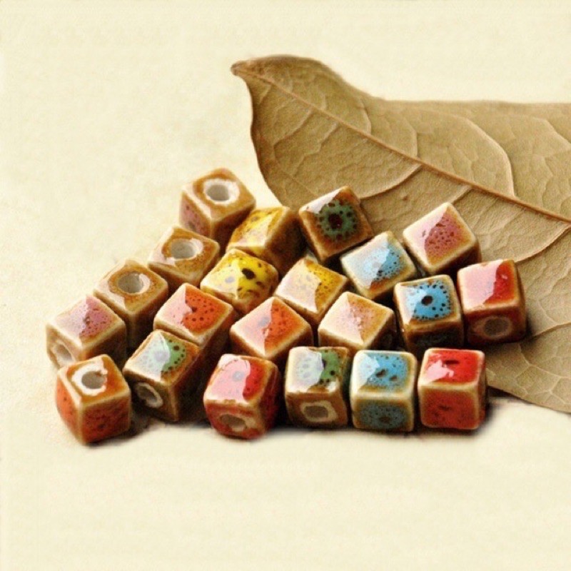 Túi 15 hạt gốm vuông