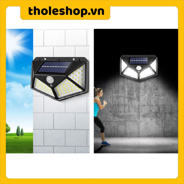 Đèn Led Năng Lượng Mặt Trời  ✳️  Đèn 100 led  góc rộng 3 chế độ sáng ưu việt - Chống nước, chống va đập 9502