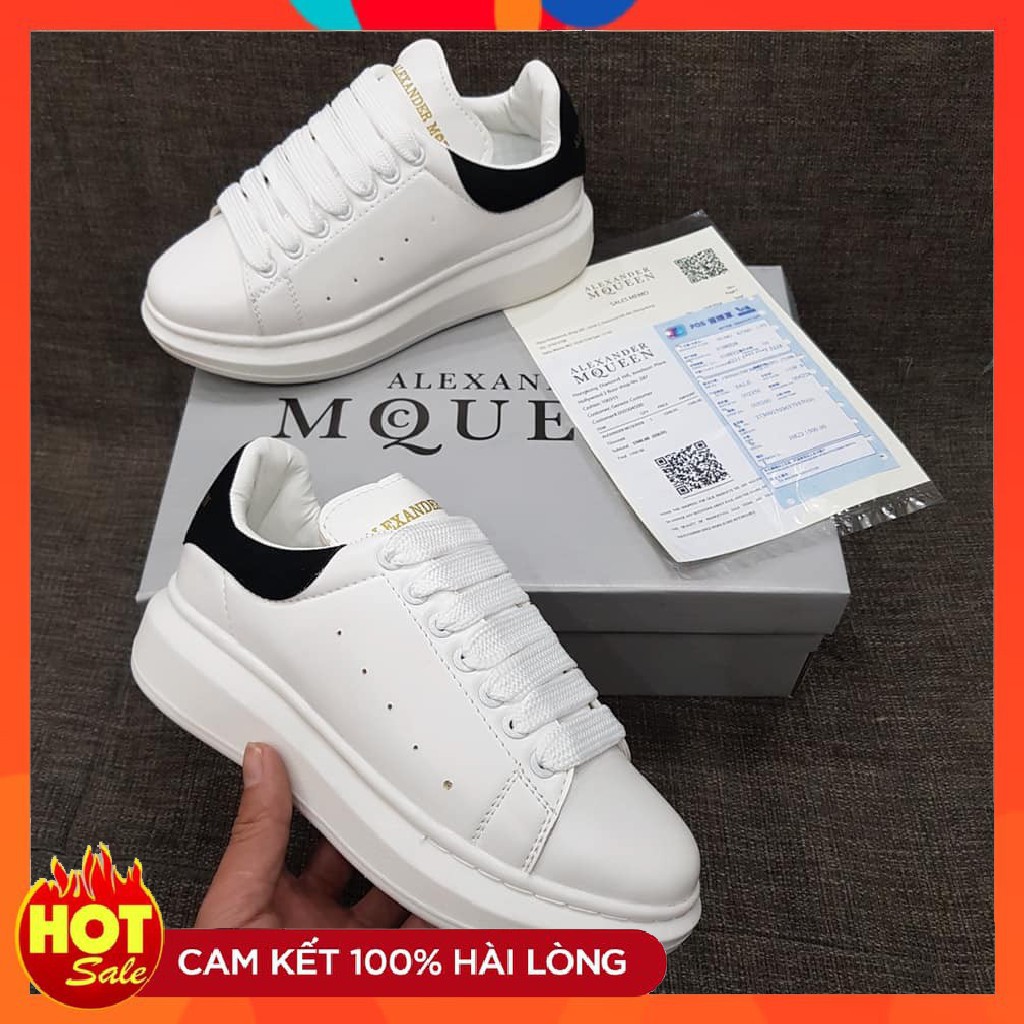 Giày Thể Thao Nam Nữ MCQ Gót Nhung Đen Full Size 36-43