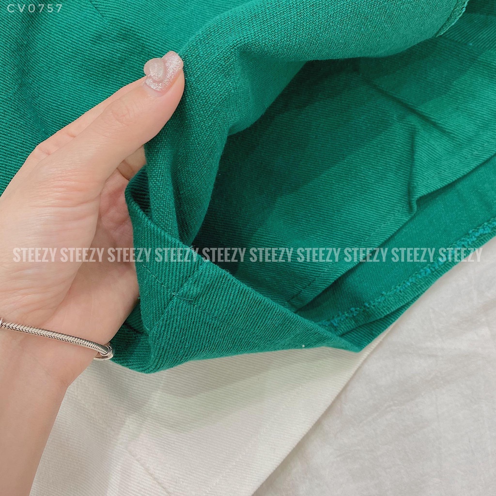 [CV0757] Chân váy ngắn dáng suông đai cạp to hottrend 2022 vải jeans thô dày (Có sẵn/Ảnh thật)