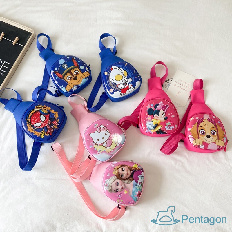 Túi Đeo Chéo Siêu Nhẹ In Họa Tiết Hoạt Hình Phong Cách Hàn Quốc Cho Bé