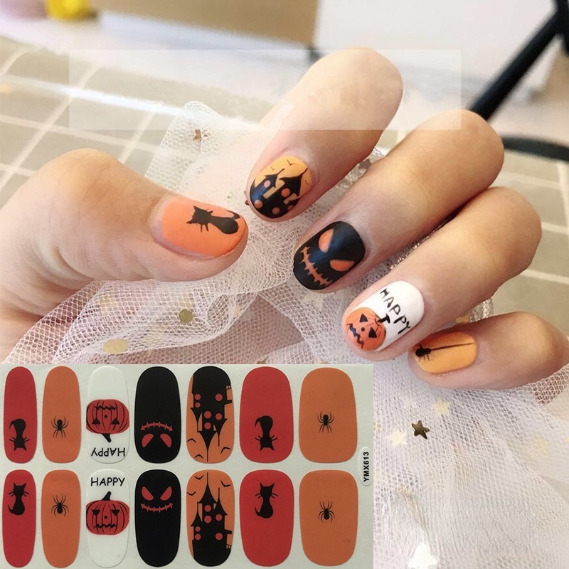 [Hàng mới về] Miếng dán móng tay họa tiết chủ đề halloween độc đáo