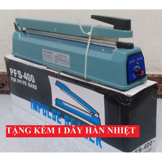 [ GIÁ RẺ ] máy hàn miệng túi, Máy cắt ép màng co giá rẻ pfs400 vỏ sắt cách điện, lên nhiệt nhanh