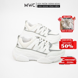 Giày Thể Thao Nữ MWC Đế Cao 5cm Chất Liệu Da Phối Lưới Cao Cấp NUTT- 0534