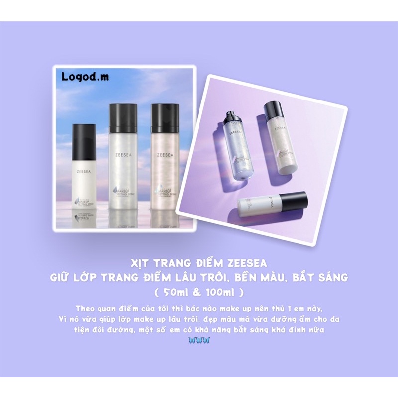 SĂN SALE⚡️Xịt trang điểm, khóa lớp makeup ZEESEA tạo hiệu ứng bóng lâu trôi 50ml & 100ml - Logod.m | BigBuy360 - bigbuy360.vn