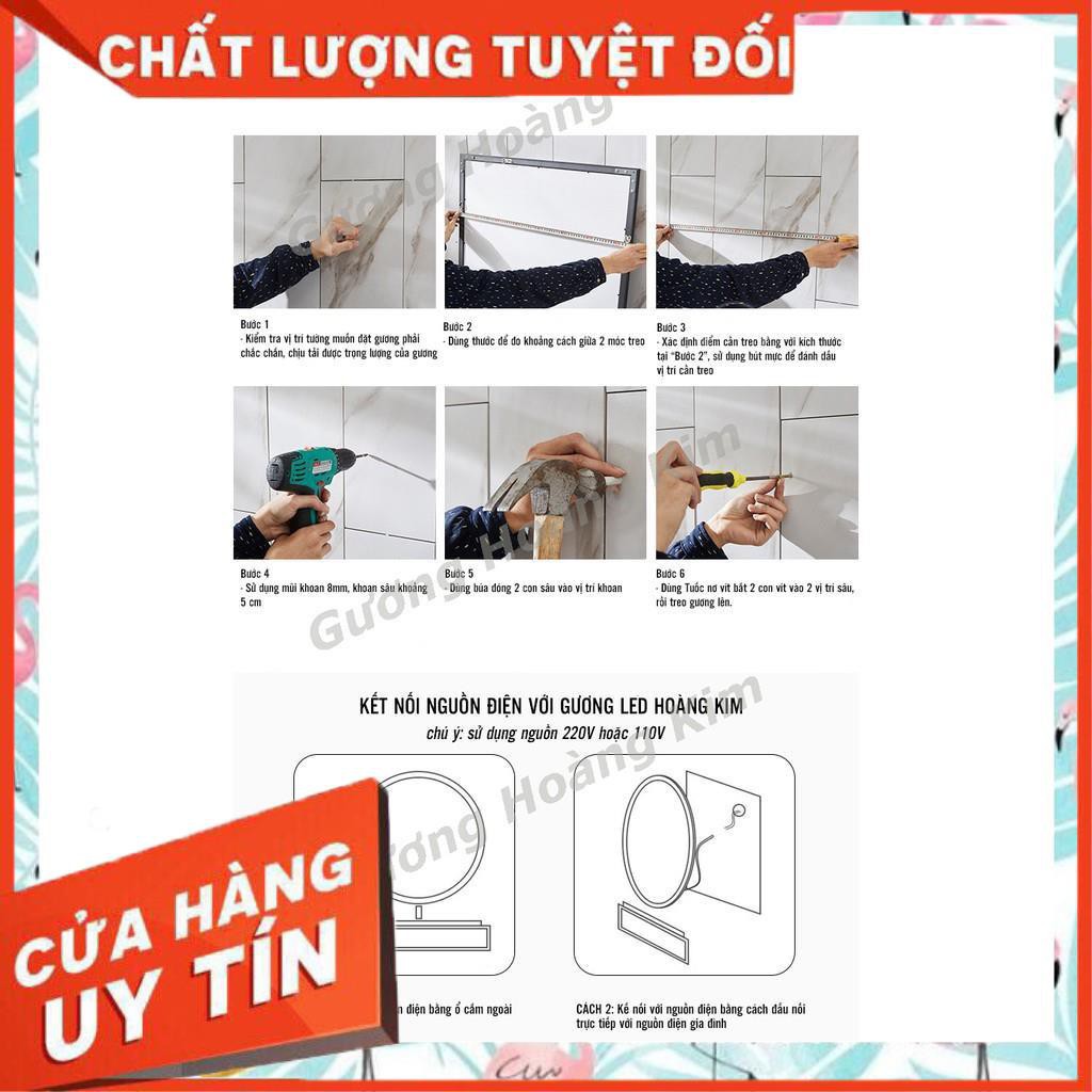 gương phòng tắm đèn led hoàng kim cảm ứng 3 chạm phá sương  kích thước 80x100 cm- guonghoangkim mirror