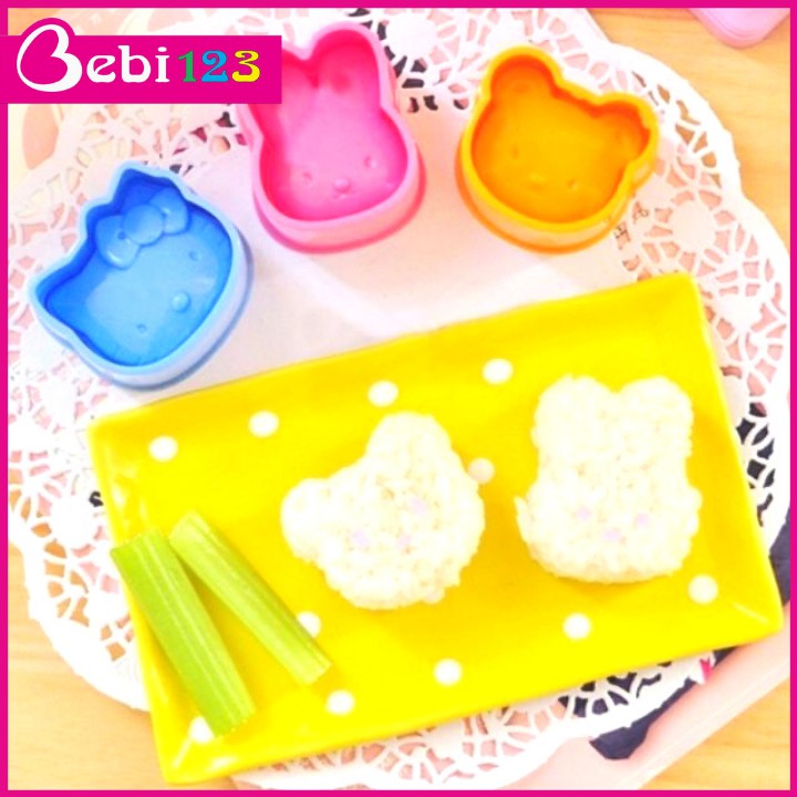 Set 3 khuôn cơm ép bánh tạo hình đáng yêu cho bé