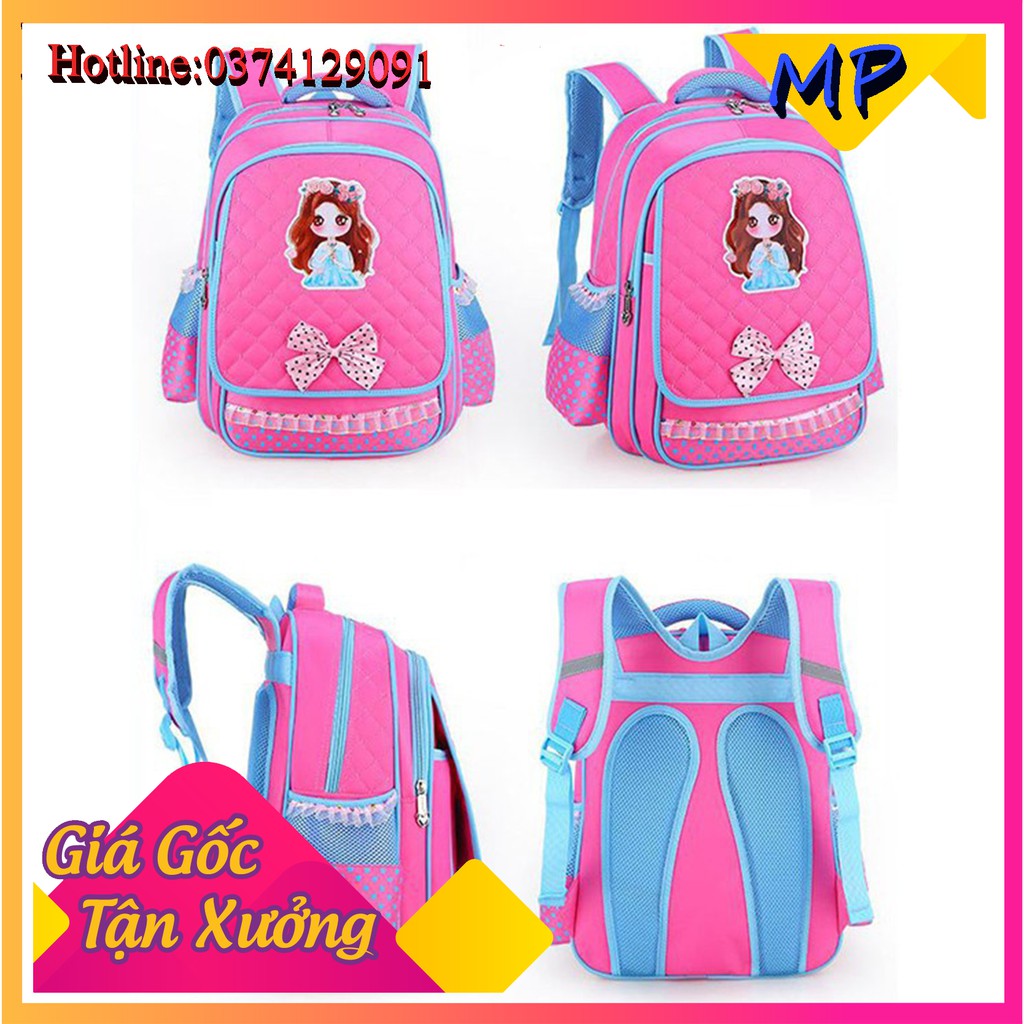 Balo đi học cho bé gái cấp 1 dễ thương hình công chúa,cô gái,cặp sách chống thấm nước cho trẻ tiểu học