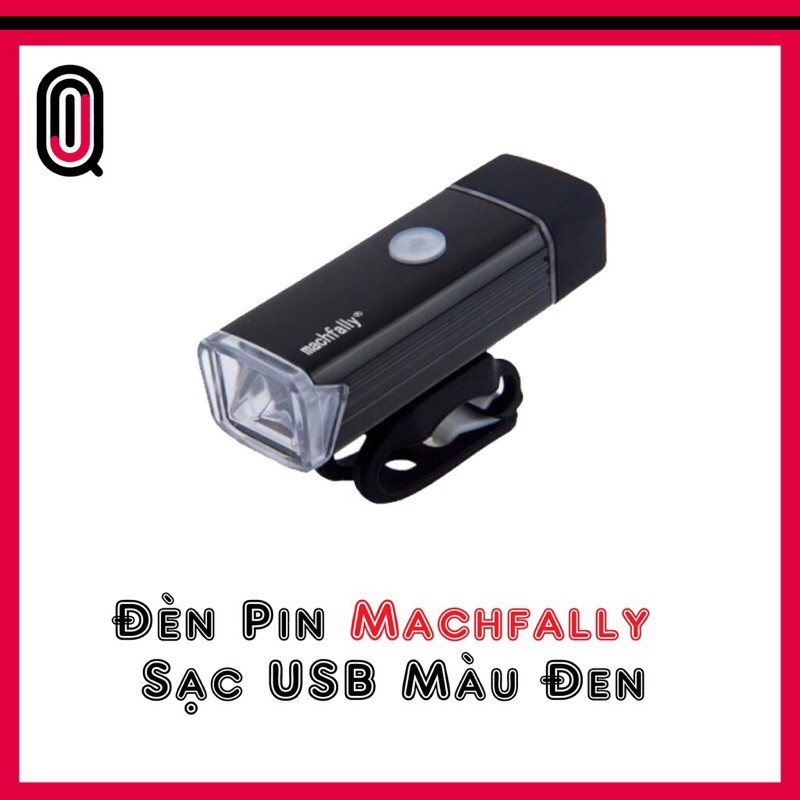 Đèn trước LED xe đạp siêu sáng Machfally sạc USB hàng chính hãng