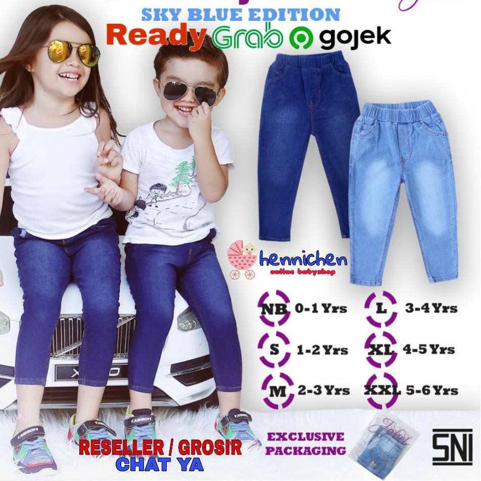 Set 2 Quần Jean Skinny Màu Xanh Da Trời Thời Trang Cho Bé 0-5 Tuổi