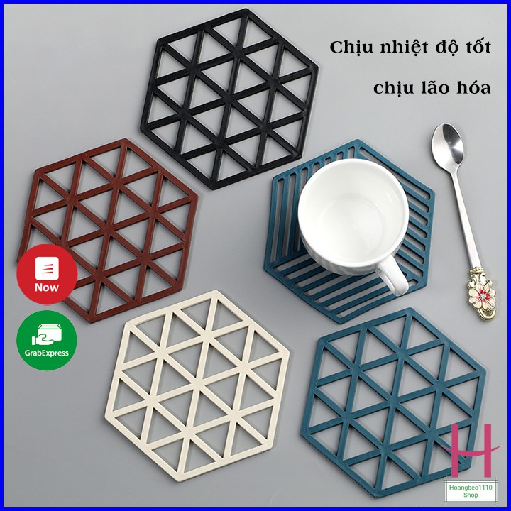 Miếng lót nồi Silicon hình lục giác chịu nhiệt - chịu lão hóa tốt