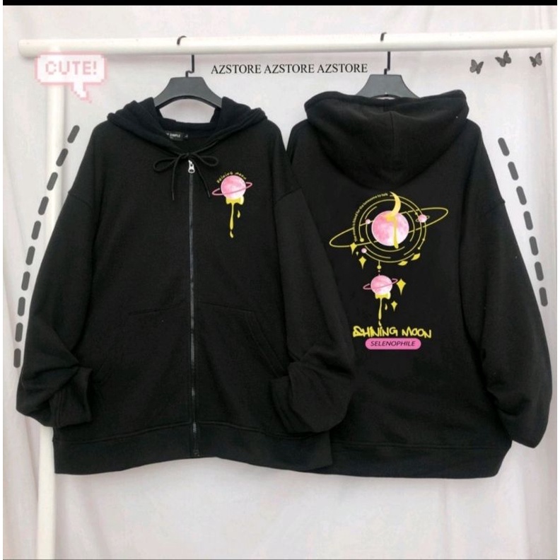 Áo Khoác Hoodie Nữ Chất Nỉ Bông Có Nón In Họa Tiết Địa Cầu Siêu Xinh - Z2 Store