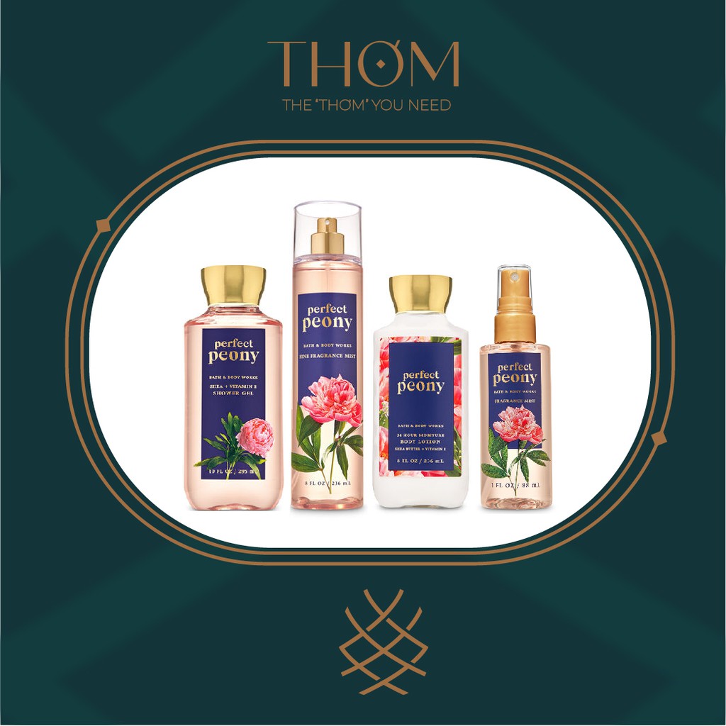 PERFECT PEONY | Sản Phẩm Tắm Dưỡng Xịt Thơm Toàn Thân Bath & Body Works