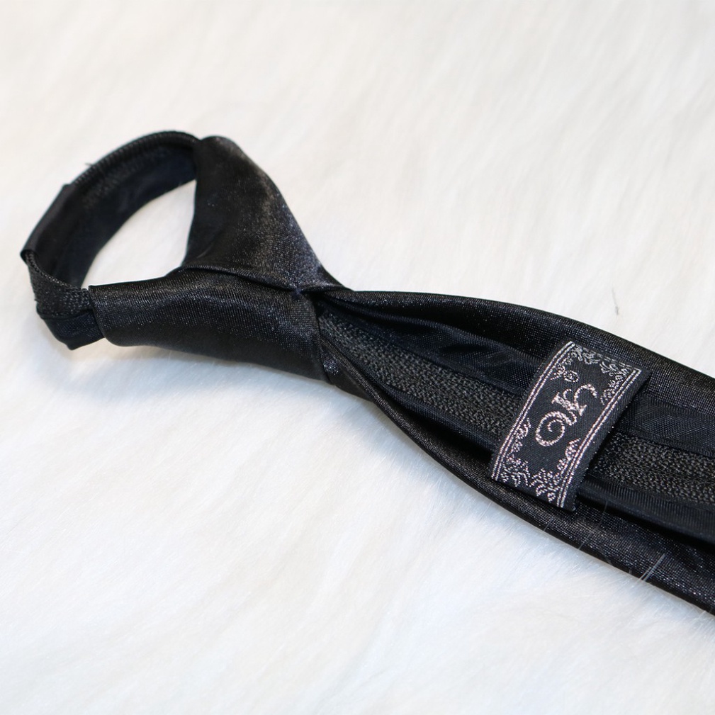 Cà vạt nam đen KING caravat thắt sẵt cavat bản nhỏ 5cm ( C0156 )