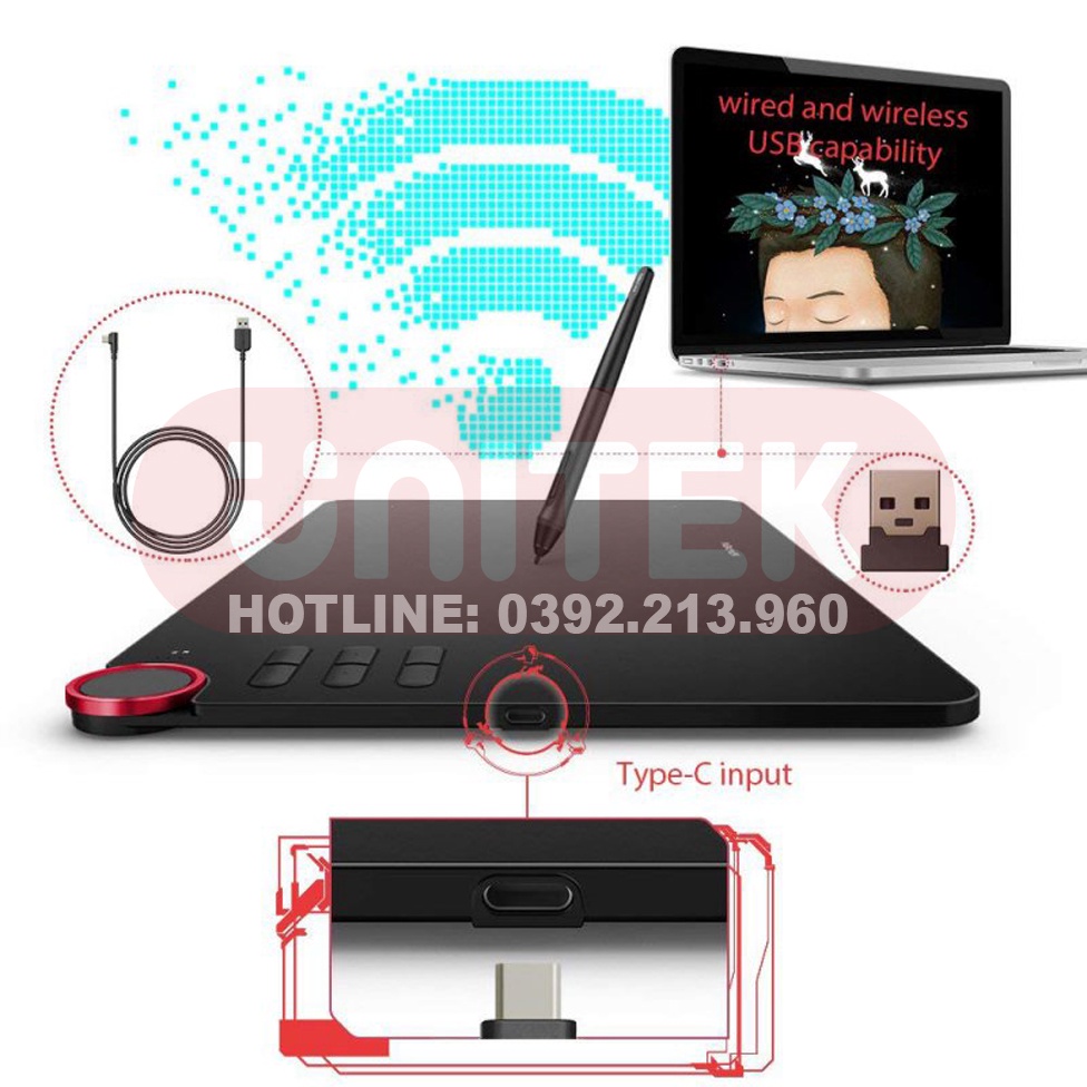Bảng Vẽ Điện Tử XP-PEN DECO 03 Wireless 10X6 inch Lực Nhấn 8192 Nút Xoay Dial Bề Mặt Chống Xước (Kèm Găng Tay Họa Sĩ)