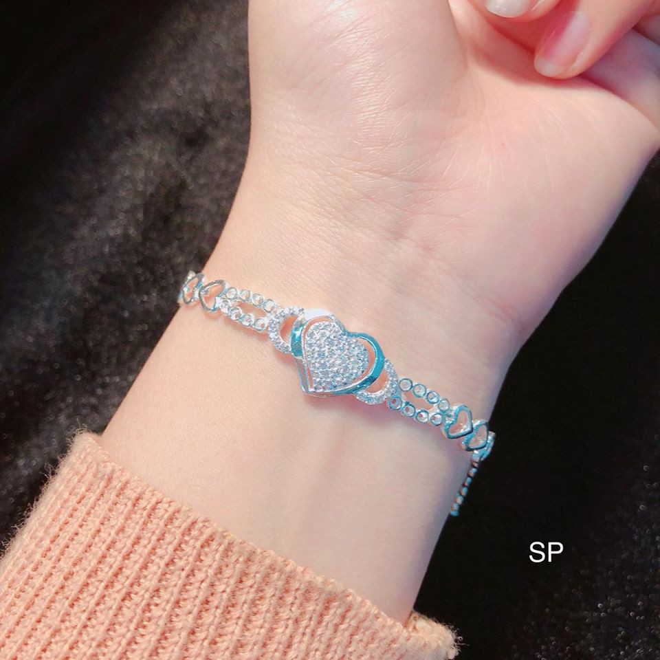 LẮC TAY TIM BẠC CHO NỮ