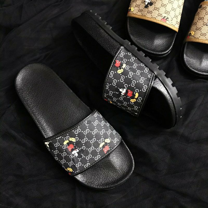 Dép Nam in hình chuột hót trend#Micky đen#Micky nâu